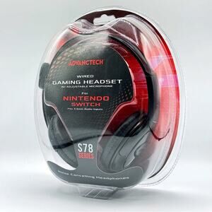 Advanctech Wired Gaming Headset With Adjustable Microphone For Nintendo Switch